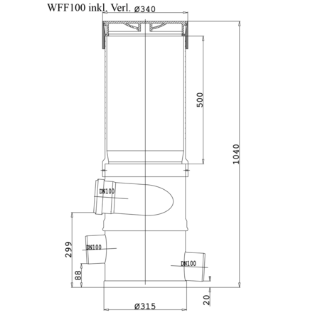 WISY Regenwasserfilter Wirbel-Fein-Filter WFF mit DN 100 oder DN150 Anschluss
